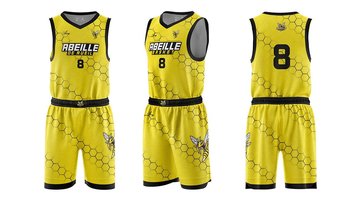 Maillot en sublimation pour club de basket-ball