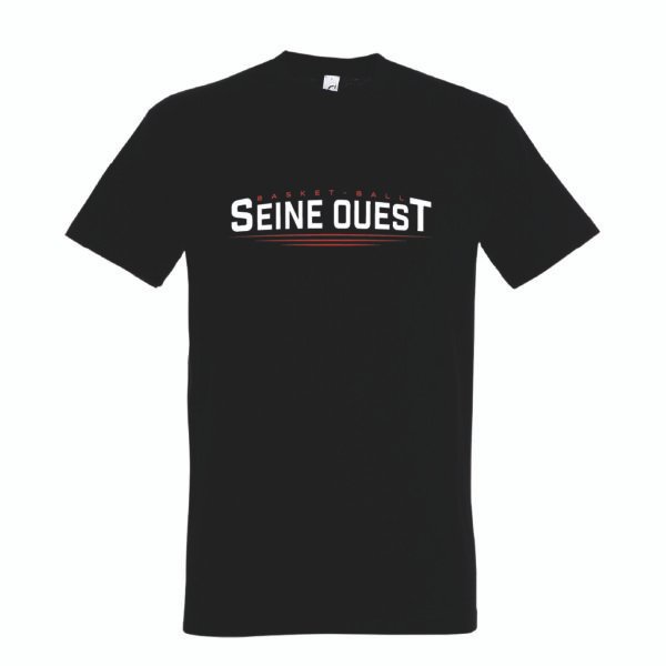 T-shirt Noir coton unisexe SEINE OUEST BASKET