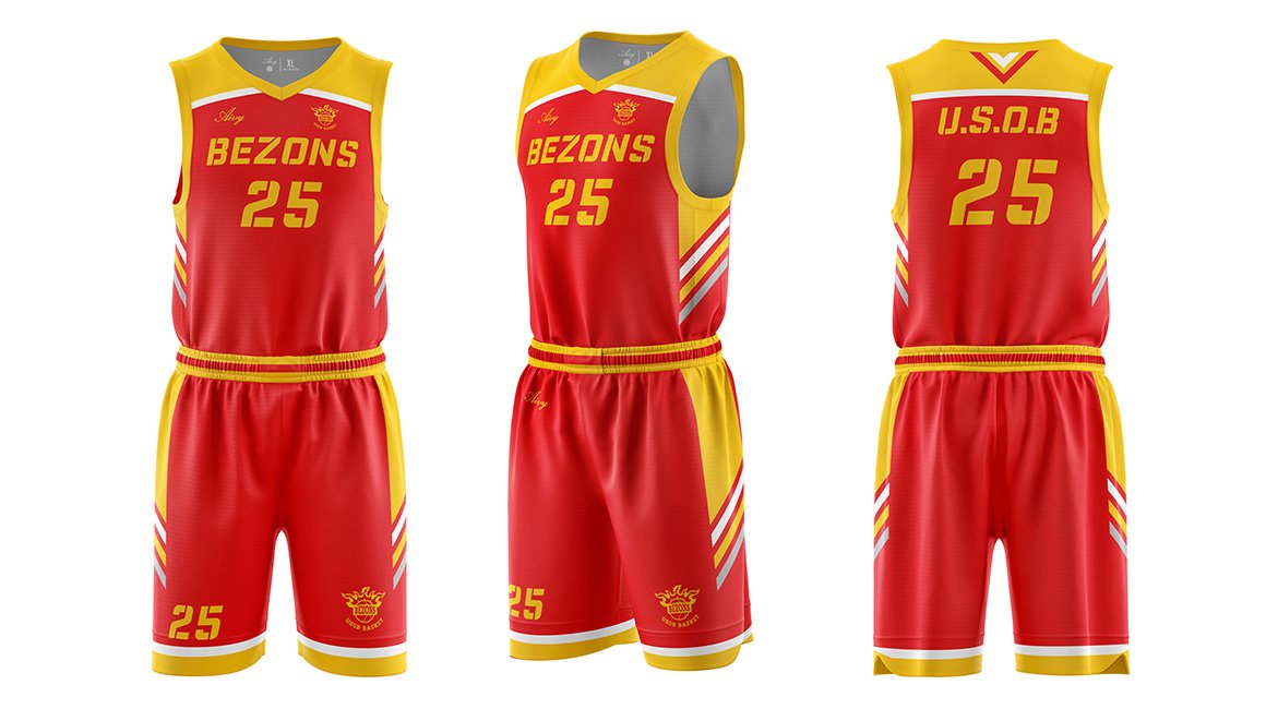Maillot rouge de basketball pour club de sport / association