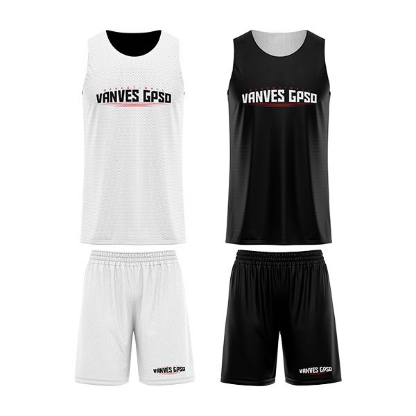 Maillot et short réversible avec flocage de votre club de basket