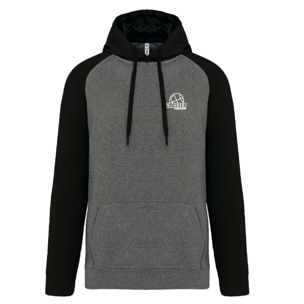 Sweat bicolore noir et gris CROSSER