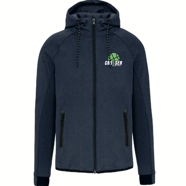 Sweat zippé bleu marien CROSSER