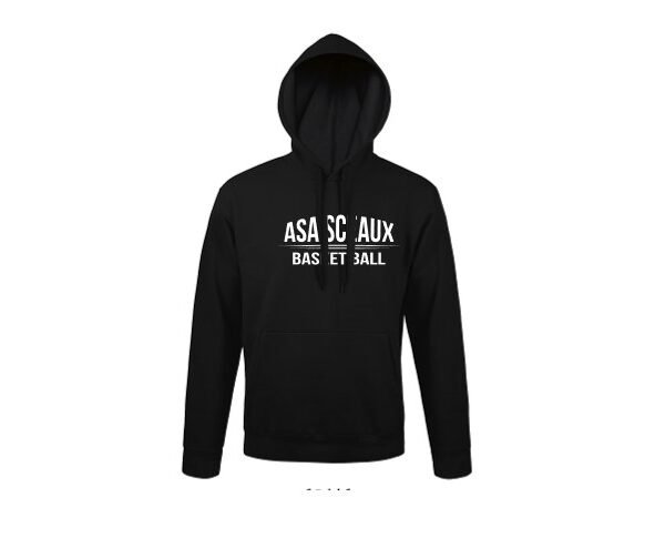 Sweat capuche noir enfants ASA SCEAUX