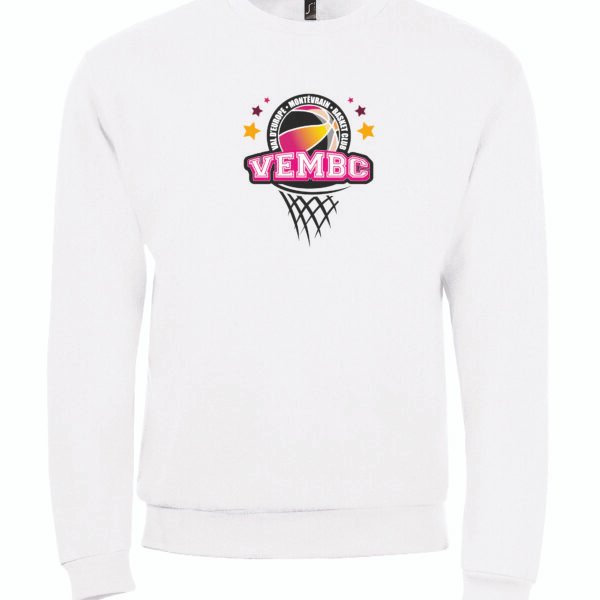 Sweat blanc col rond VEMBC