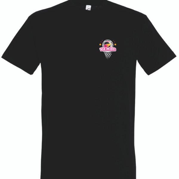 T-shirt noir coton unisexe VEMBC petit logo